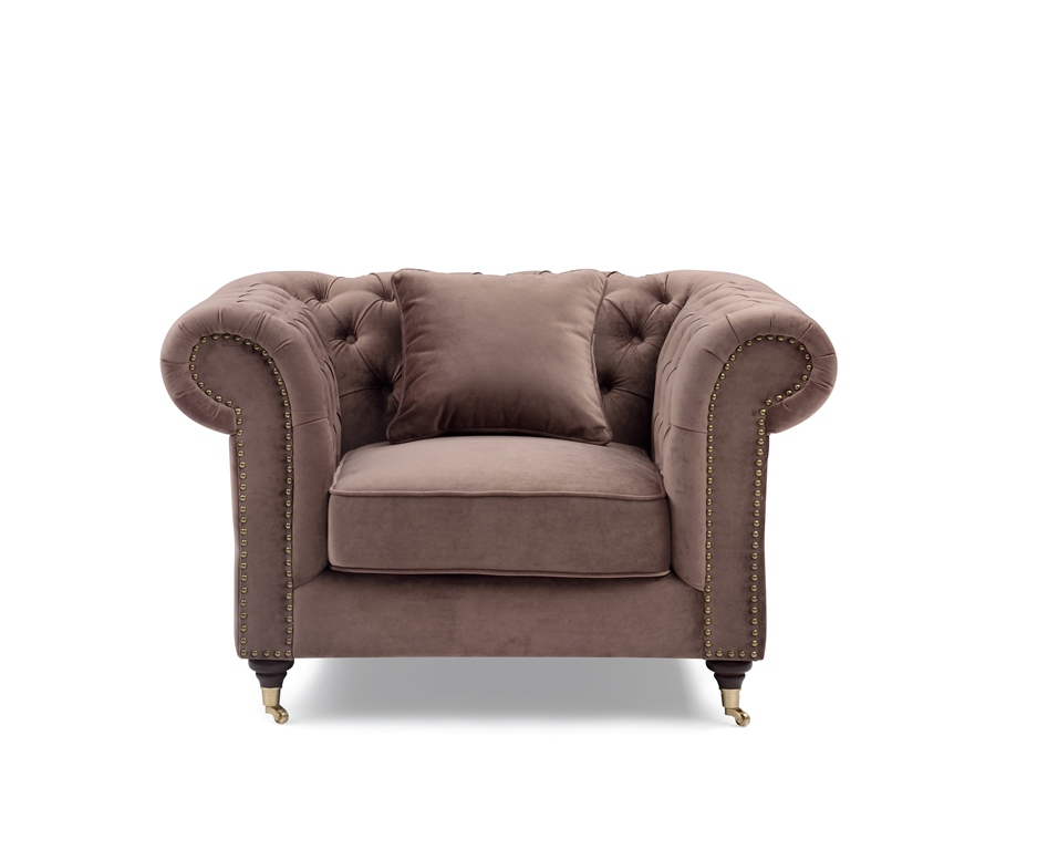 Chesterfield Fåtölj Sammet – Tygsoffa