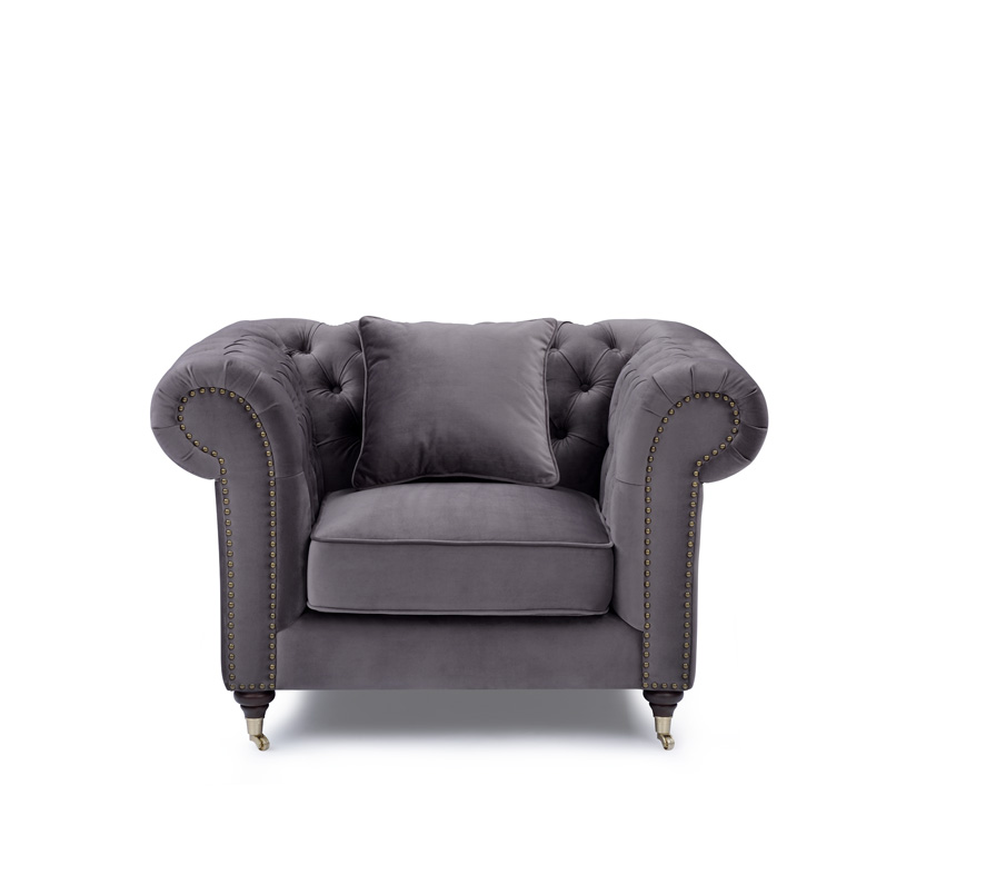 Chesterfield Fåtölj Sammet – Tygsoffa