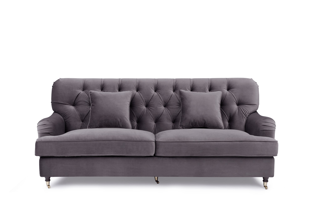 Howard Style 3,5 Sits GråLila Sammet – Tygsoffa