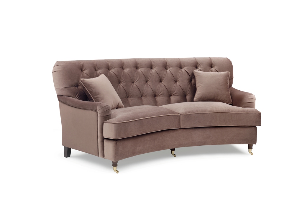 Howard Style 3,5 Svängd Brun Sammet – Tygsoffa