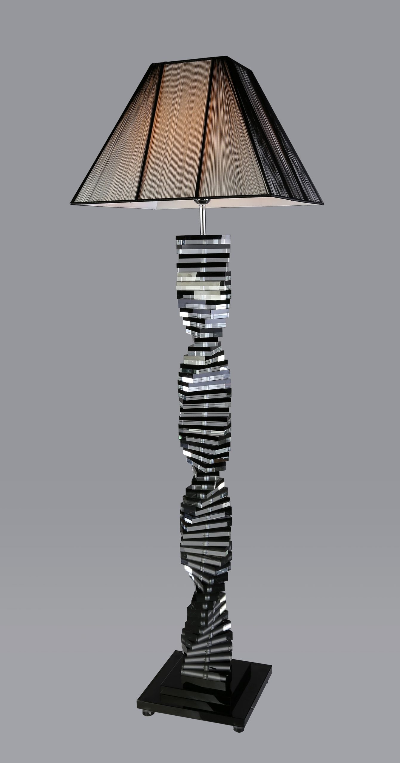 Trappstege SvartKlar Kristall - Golvlampa