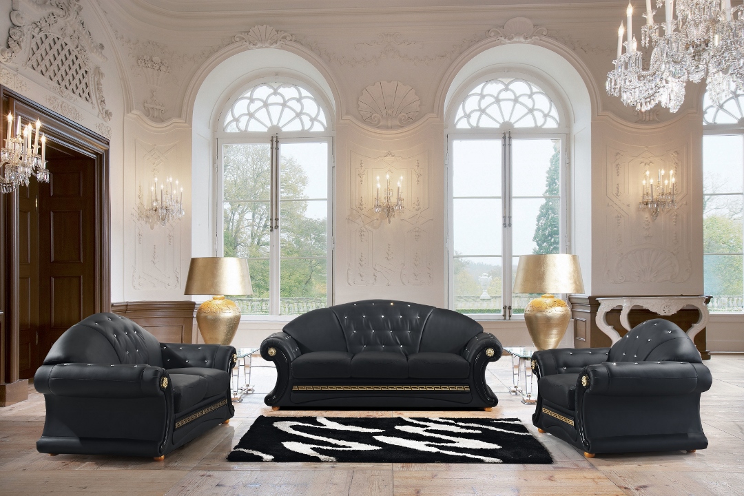 Zeus Svart - Skinnsoffa